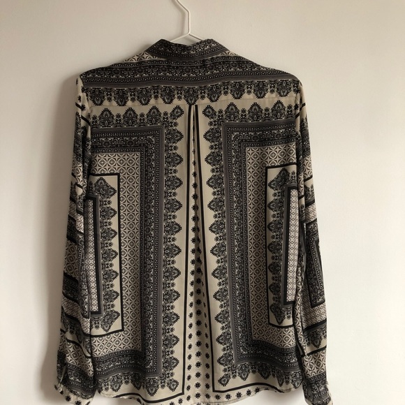 Zara Silky Paisley Blouse size S - Picture 2 of 2